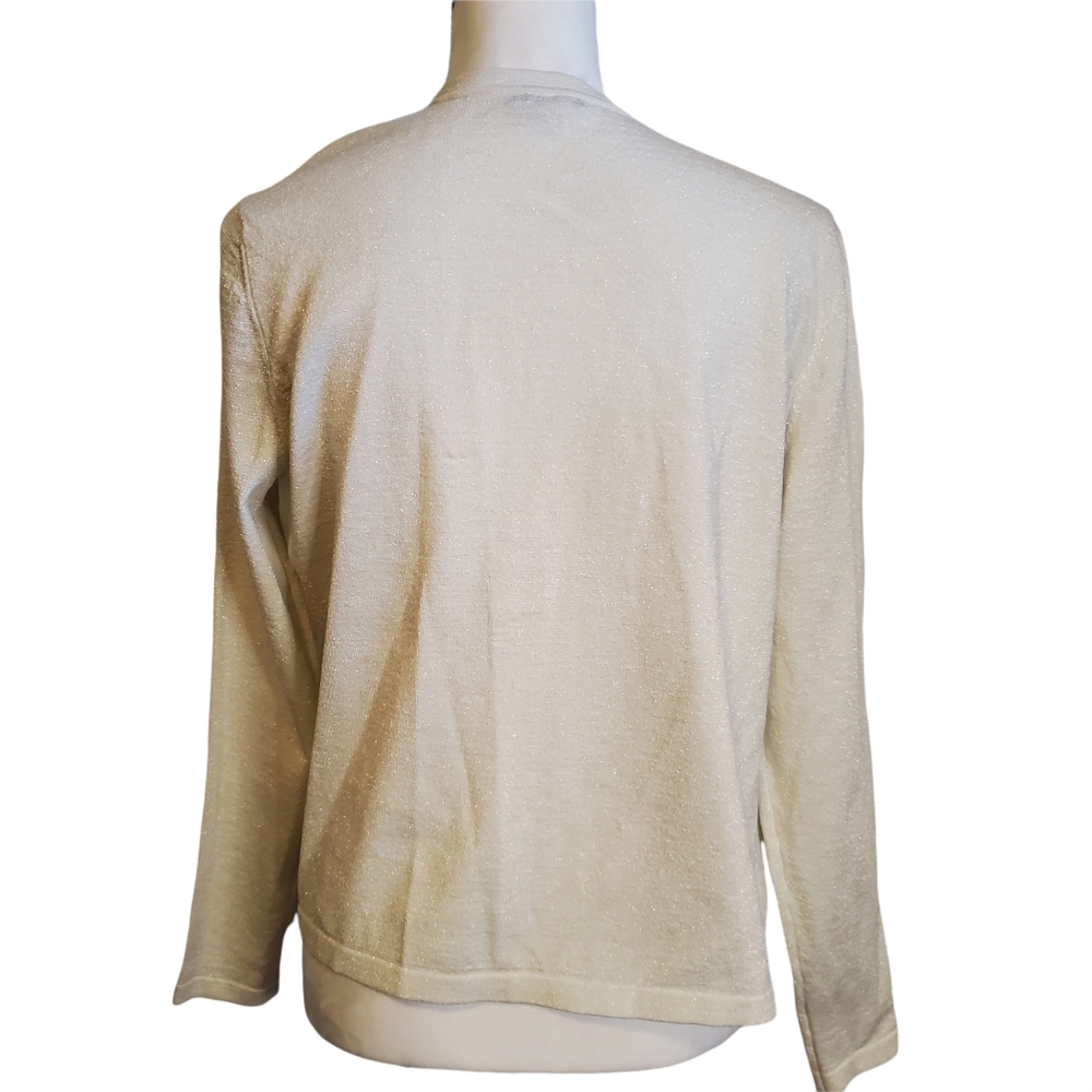 J. Mclaughlin Sparkle Metallic Top Button Open Ca… - image 8